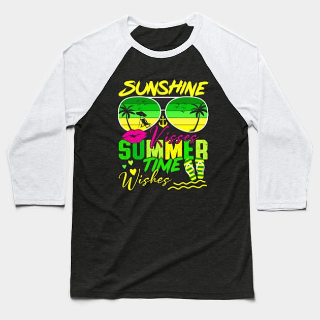 Sunshine Kisses Summer Time Wishes Baseball T-Shirt by GreenCraft